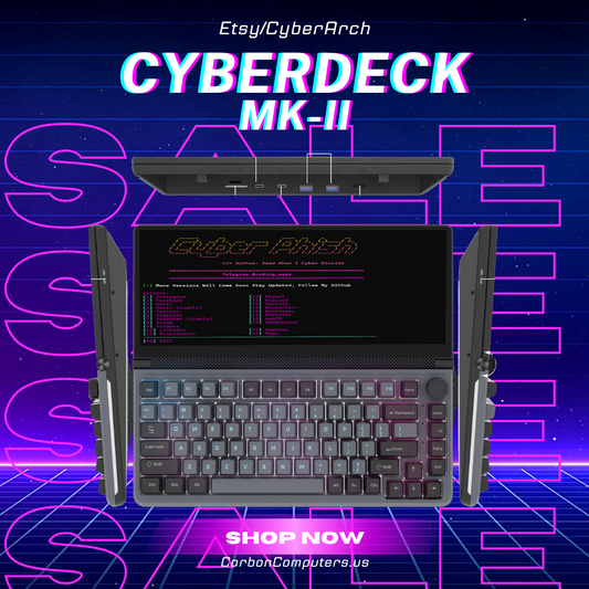 CyberDeck MK-II with MacOS, Windows - Dual Boot Kali & BlackArch - Carbon Computers